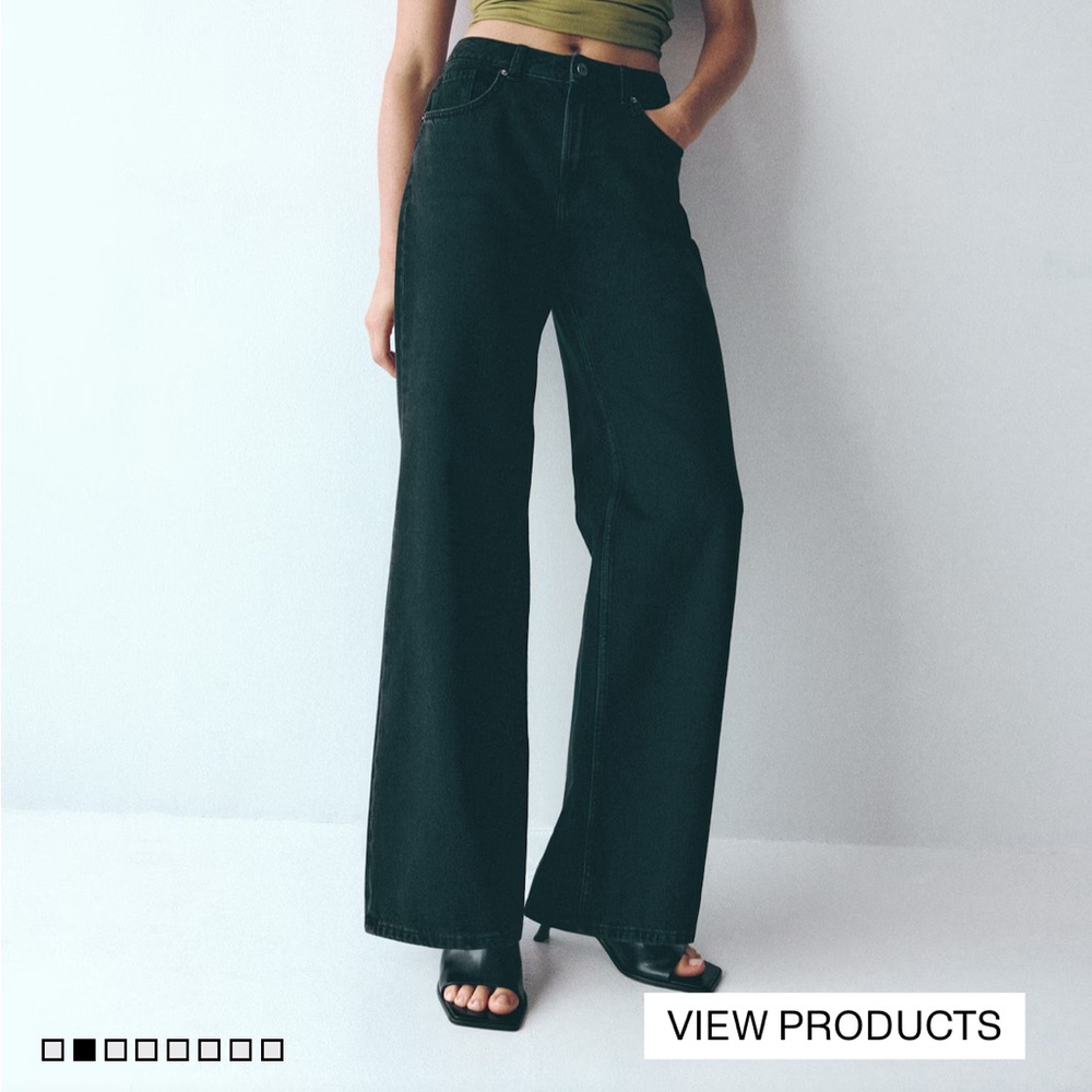 H&M Wide-Leg Black Jeans